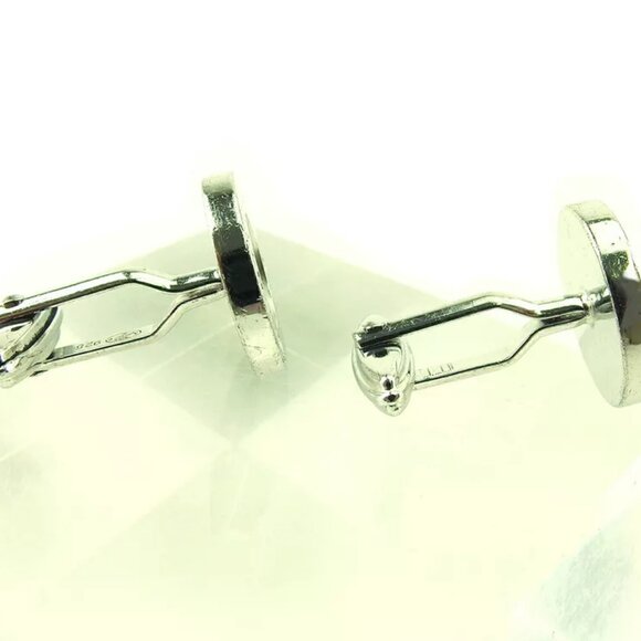DUNHILL Cufflinks button Design Silver 925 Authentic USED - Picture 8 of 9